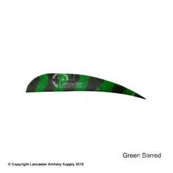 Trueflight Barred 4" RW Round Back Feather -ArrowPro Shop 5200005 barredgreen